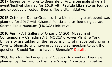 2017 November - Toronto Biennale